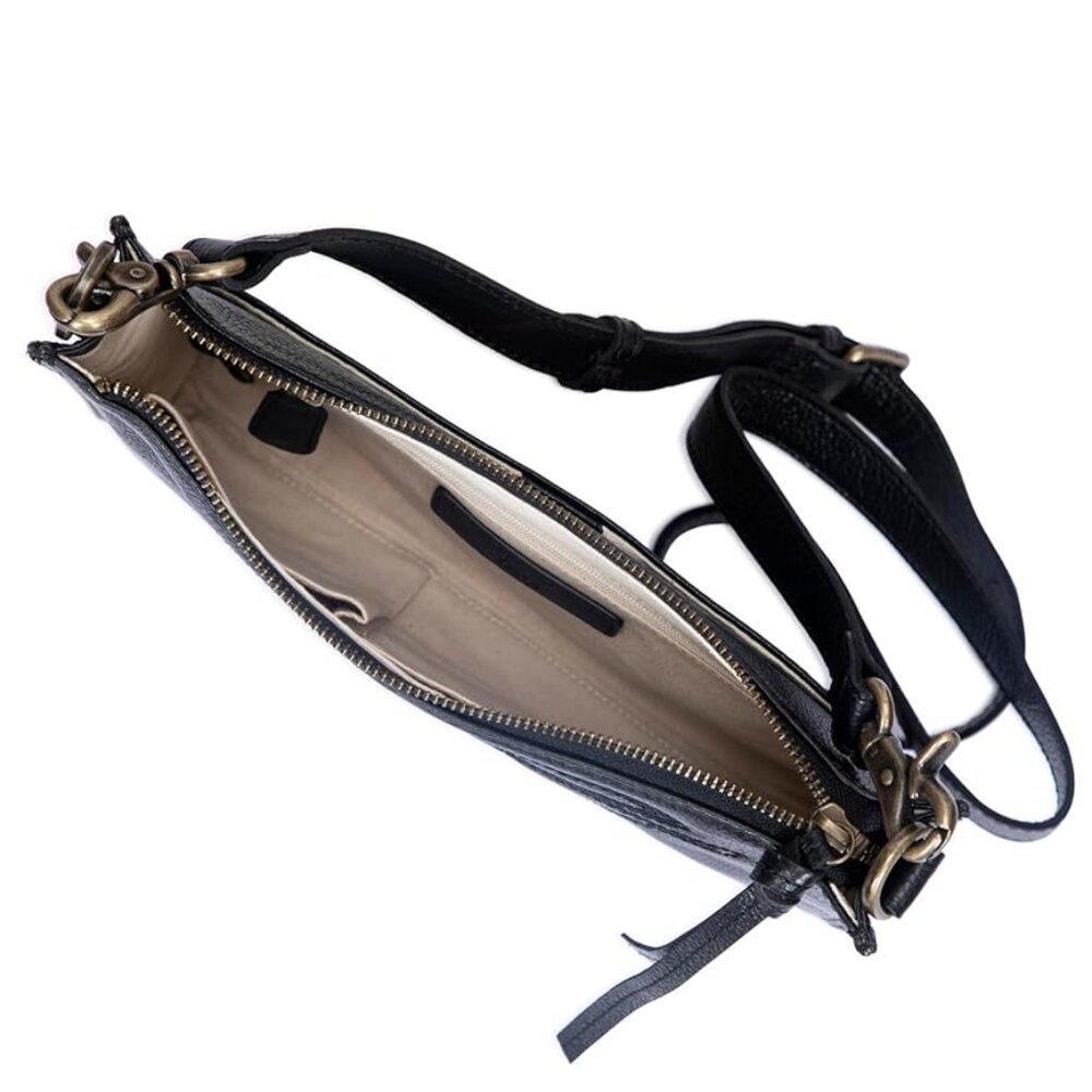 NWT Frye Women's Charlene Leather Crossbody, Black - Picture 4 of 12